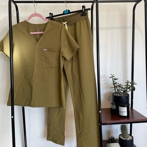 Olive Green Scrub Set